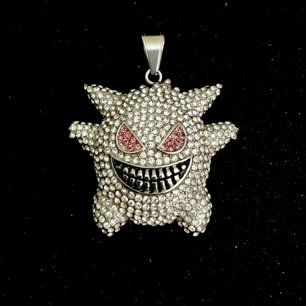 Brand New- Iced GENGAR Pokémon Pendant Large-Silver